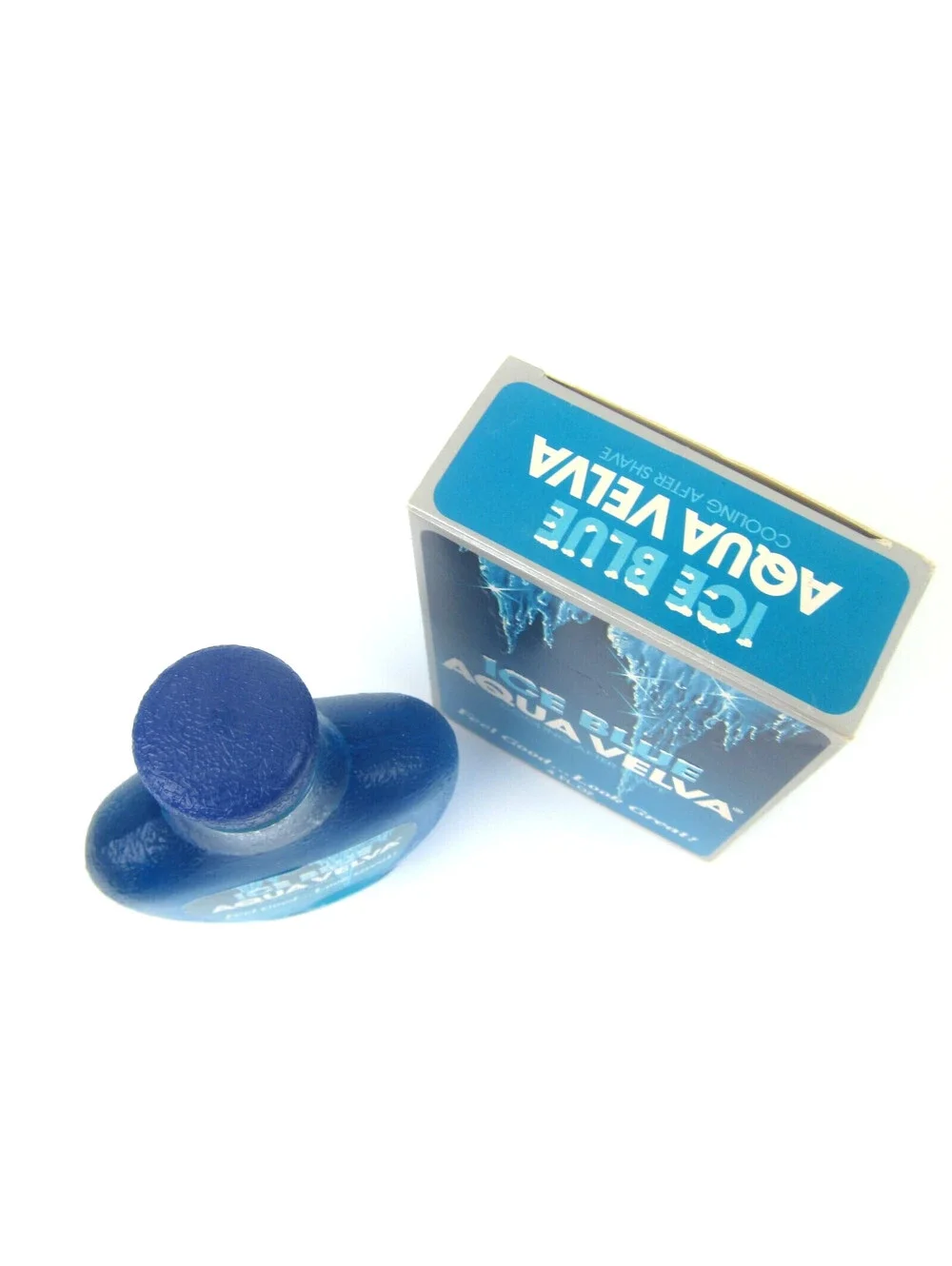 Vintage Aqua Velva Ice Blue Cooling After Shave 4 oz Glass Bottle & Box 1980s